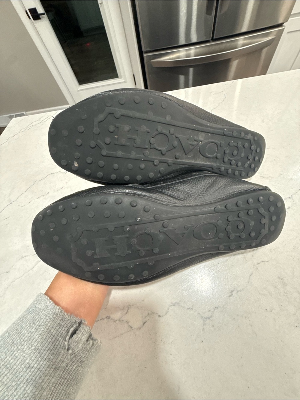 Coach Black Leather Logo Lightweight Slip-On Loafer Flats Women's Size 8 UK 38 - Picture 5 of 7